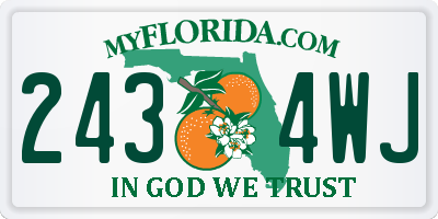 FL license plate 2434WJ