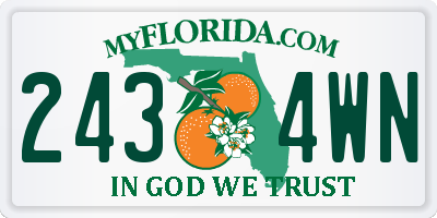 FL license plate 2434WN