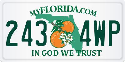 FL license plate 2434WP