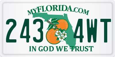 FL license plate 2434WT