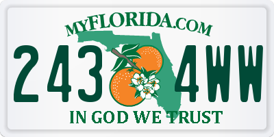 FL license plate 2434WW