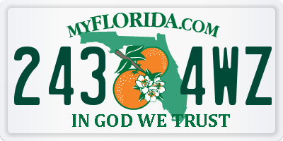 FL license plate 2434WZ