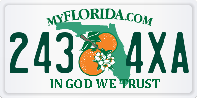 FL license plate 2434XA