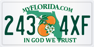 FL license plate 2434XF