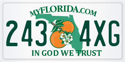 FL license plate 2434XG