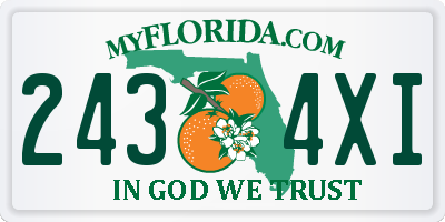 FL license plate 2434XI