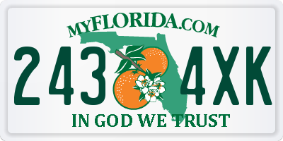 FL license plate 2434XK