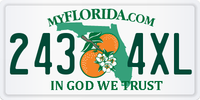 FL license plate 2434XL