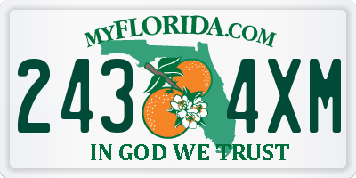 FL license plate 2434XM