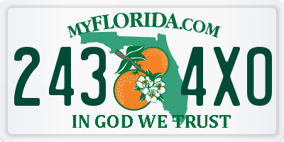 FL license plate 2434XO