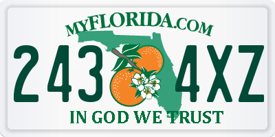 FL license plate 2434XZ