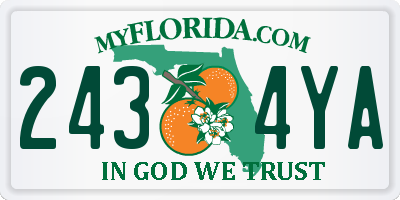 FL license plate 2434YA