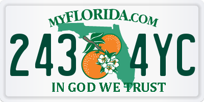 FL license plate 2434YC