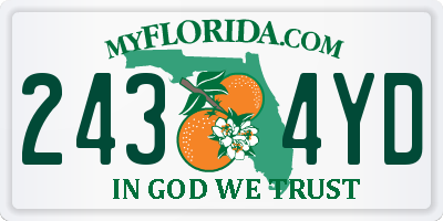 FL license plate 2434YD