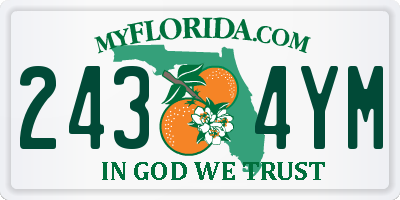 FL license plate 2434YM