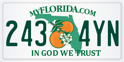 FL license plate 2434YN