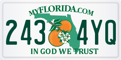 FL license plate 2434YQ