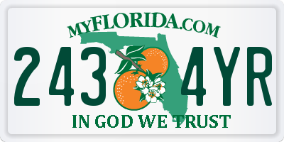 FL license plate 2434YR