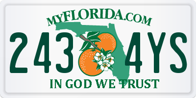 FL license plate 2434YS