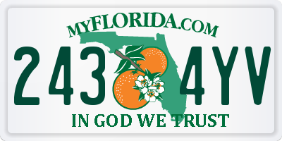 FL license plate 2434YV