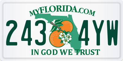 FL license plate 2434YW