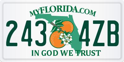 FL license plate 2434ZB