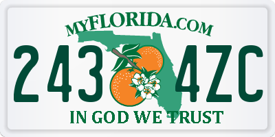 FL license plate 2434ZC