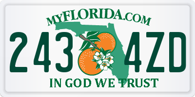 FL license plate 2434ZD