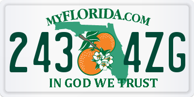 FL license plate 2434ZG