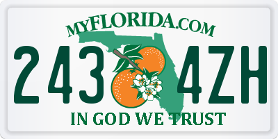 FL license plate 2434ZH