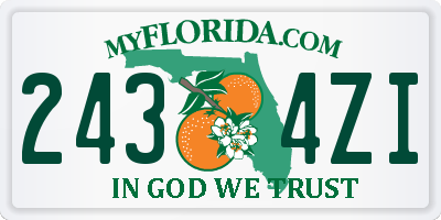 FL license plate 2434ZI