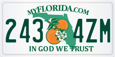 FL license plate 2434ZM