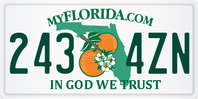 FL license plate 2434ZN