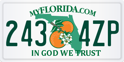 FL license plate 2434ZP