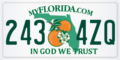 FL license plate 2434ZQ