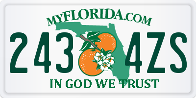 FL license plate 2434ZS
