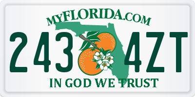 FL license plate 2434ZT