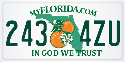 FL license plate 2434ZU