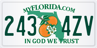 FL license plate 2434ZV