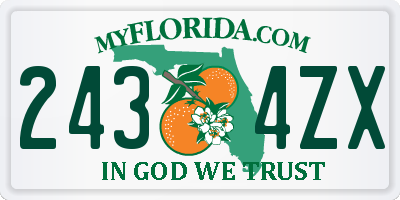 FL license plate 2434ZX