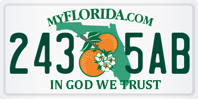 FL license plate 2435AB
