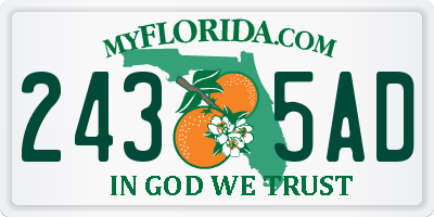 FL license plate 2435AD