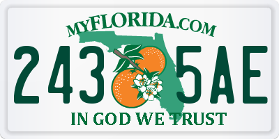 FL license plate 2435AE