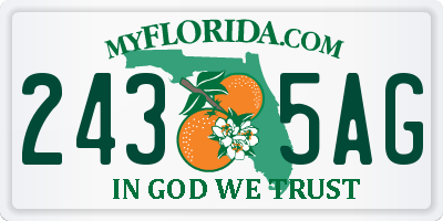 FL license plate 2435AG