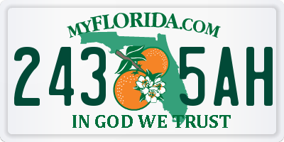 FL license plate 2435AH