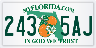 FL license plate 2435AJ