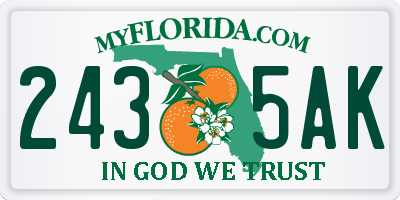 FL license plate 2435AK