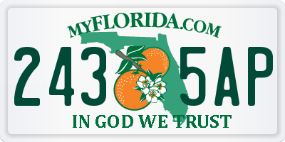 FL license plate 2435AP
