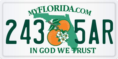 FL license plate 2435AR