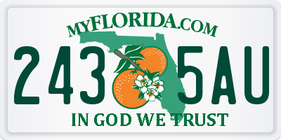 FL license plate 2435AU